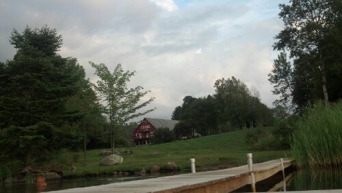 The red barn-shaped building is actually the Lodge, and a very popular wedding venue. 