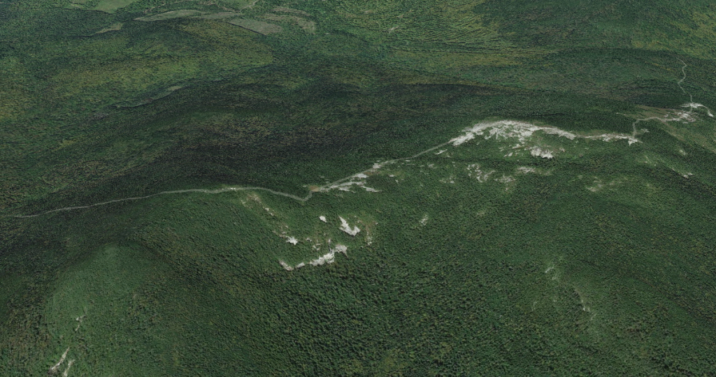 Baldpate ridgeline section of the A.T. via Google Maps